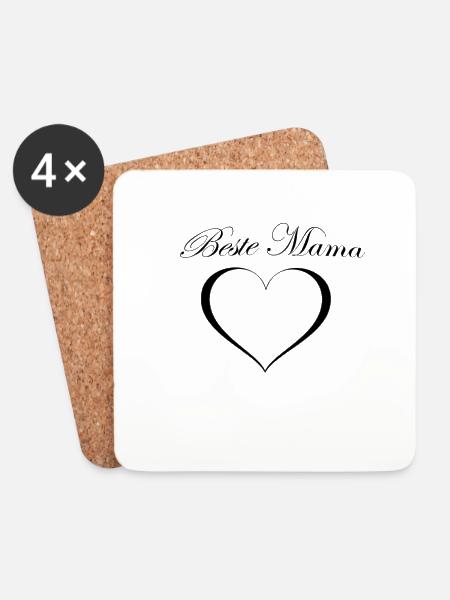 Beste Mama - Untersetzer (4er-Set) - Weiß