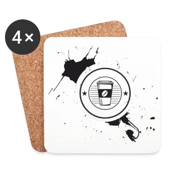 Coffee Emblem Mug - Coasters (set of 4) - white - Front
