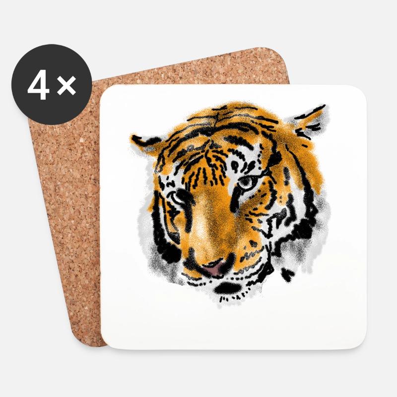 tiger - Coasters (set of 4) - white