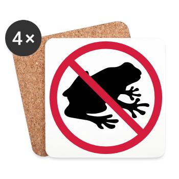 frosch verboten schild zone keine kroete silhouett - Untersetzer (4er-Set) - Weiß - Vorne