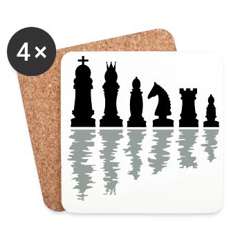 schach schachfiguren - Untersetzer (4er-Set) - Weiß - Vorne