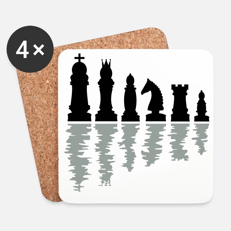 schach schachfiguren - Untersetzer (4er-Set) - Weiß