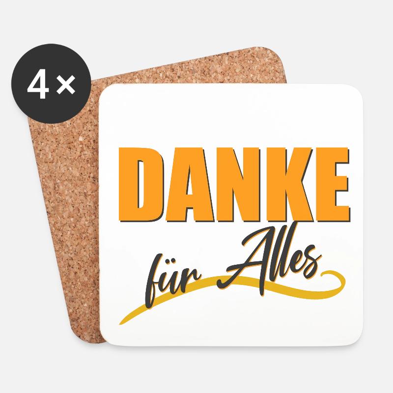 DANKE für Alles - Untersetzer (4er-Set) - Weiß