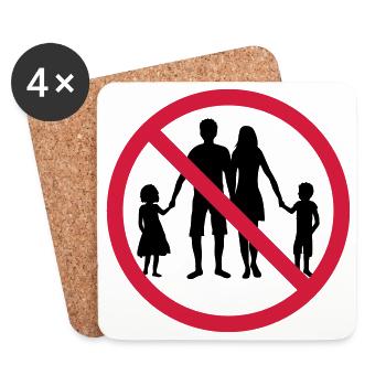 familie verboten schild zone keine kinder geschwis - Untersetzer (4er-Set) - Weiß - Vorne