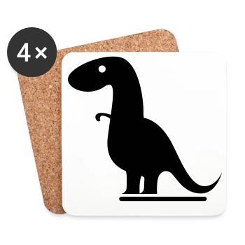 Dinosaurier - Untersetzer (4er-Set) - Weiß - Vorne