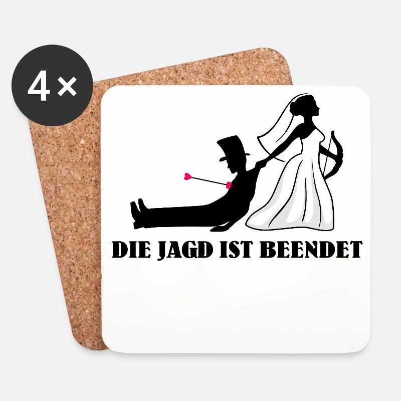 Cooler Spruch Junggesellinnenabschied Hochzeit - Untersetzer (4er-Set) - Weiß