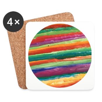 colorful painted planet - Coasters (set of 4) - white - Front