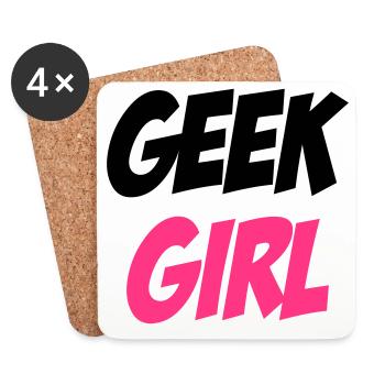 Geek Girl - Untersetzer (4er-Set) - Weiß - Vorne