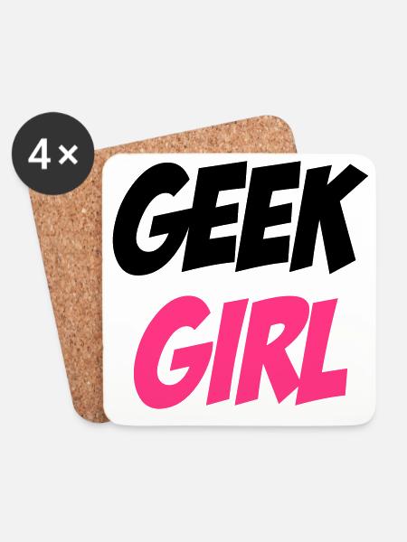 Geek Girl - Coasters (set of 4) - white