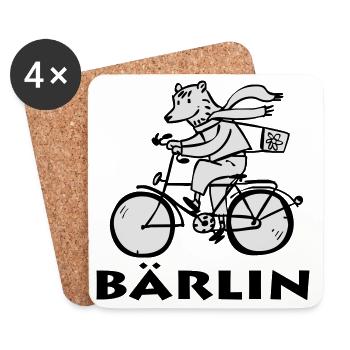 Berliner Bär / Bärliner Bär - Untersetzer (4er-Set) - Weiß - Vorne