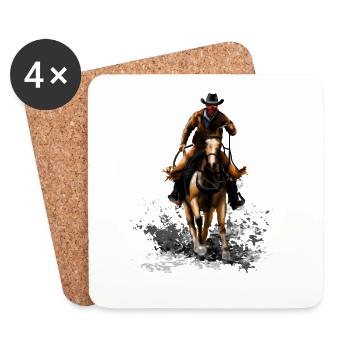 Cowboy - Untersetzer (4er-Set) - Weiß - Vorne