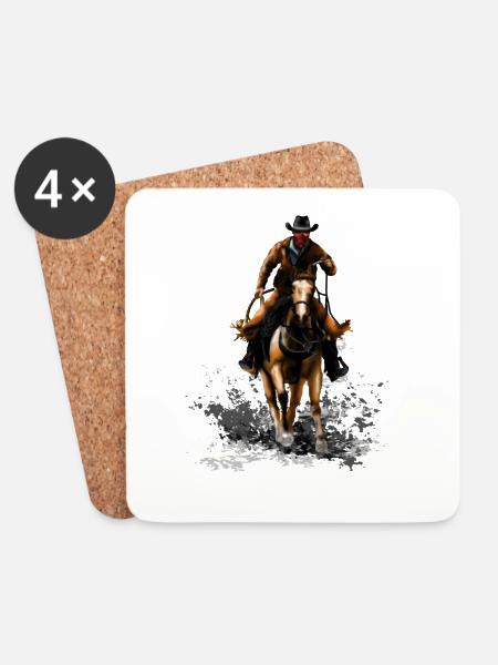 cowboy - Coasters (set of 4) - white