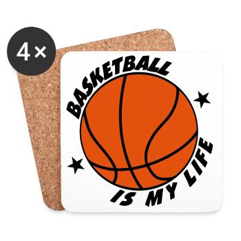 Basketball - Dessous de verre (lot de 4) - blanc - Devant