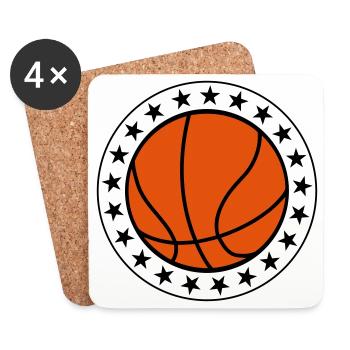Basketball - Dessous de verre (lot de 4) - blanc - Devant