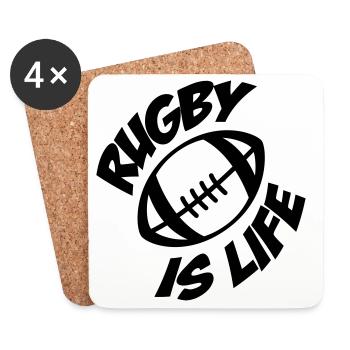 Rugby - Coasters (set of 4) - white - Front