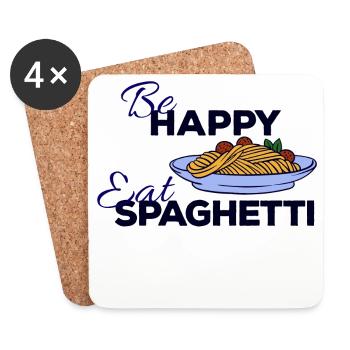 Spaghetti Pasta Asciutta Italie nourriture dit - Dessous de verre (lot de 4) - blanc - Devant