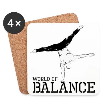 hand balance handstand calisthenics sport athlete - Coasters (set of 4) - white - Front