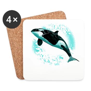 orca - Dessous de verre (lot de 4) - blanc - Devant