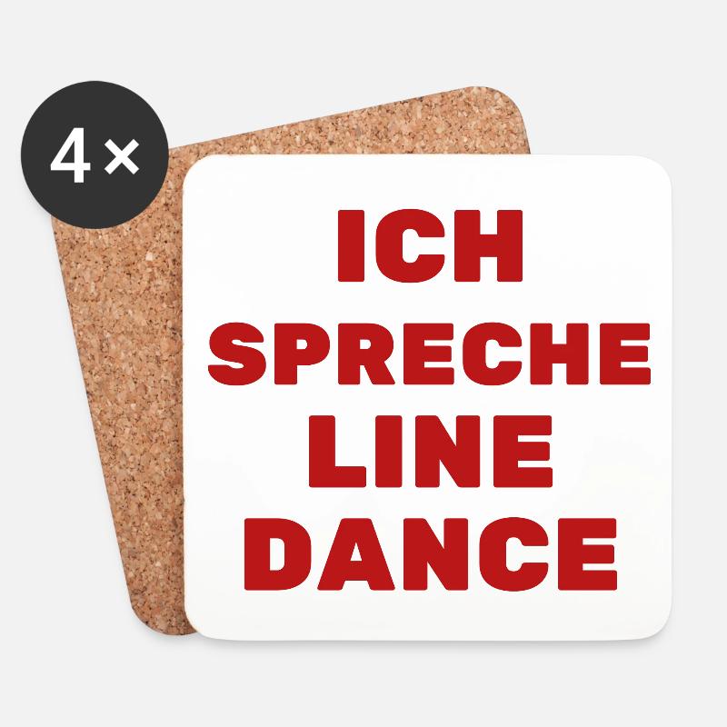 Geschenkidee f. Linedancer: Ich spreche Line Dance - Untersetzer (4er-Set) - Weiß