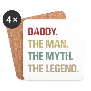 Papa. L'homme Le mythe La légende - Dessous de verre (lot de 4) - blanc - Devant