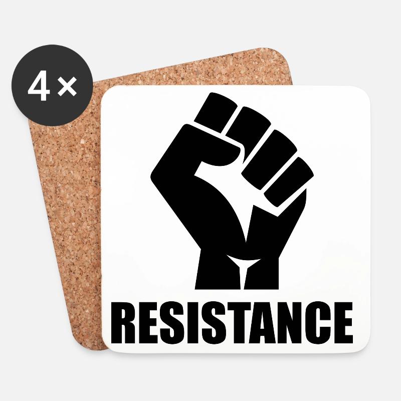 Widerstand / Resistance (schwarz / black) - Untersetzer (4er-Set) - Weiß