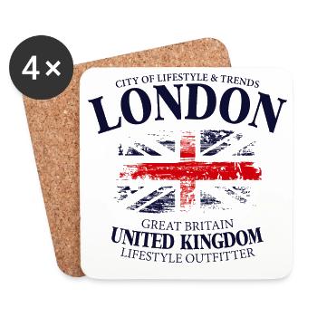 London Vintage Union Jack Tee - Coasters (set of 4) - white - Front