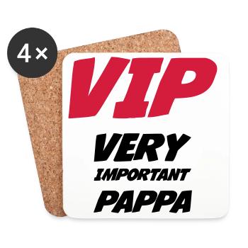 VIP Very Important Pappa - Dessous de verre (lot de 4) - blanc - Devant