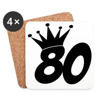 80 / geburtstag / Sport / birthday / achtzig - Untersetzer (4er-Set) - Weiß - Vorne