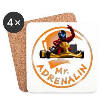 Karting Mr. Adrenalin - Untersetzer (4er-Set) - Weiß - Vorne