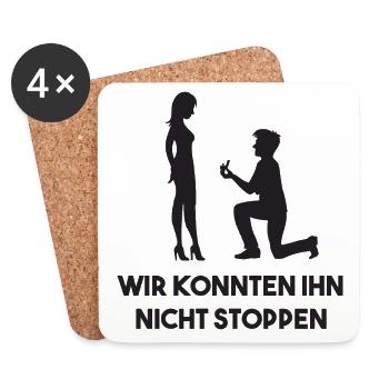 Hen party funny saying bachelor party celebration - Coasters (set of 4) - white - Front
