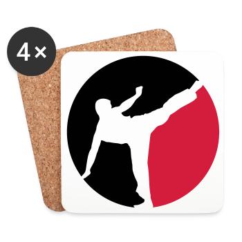 Karate - Dessous de verre (lot de 4) - blanc - Devant