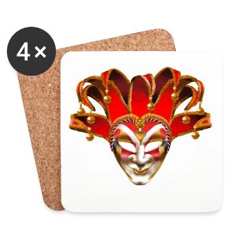 Venedig Maske - Untersetzer (4er-Set) - Weiß - Vorne