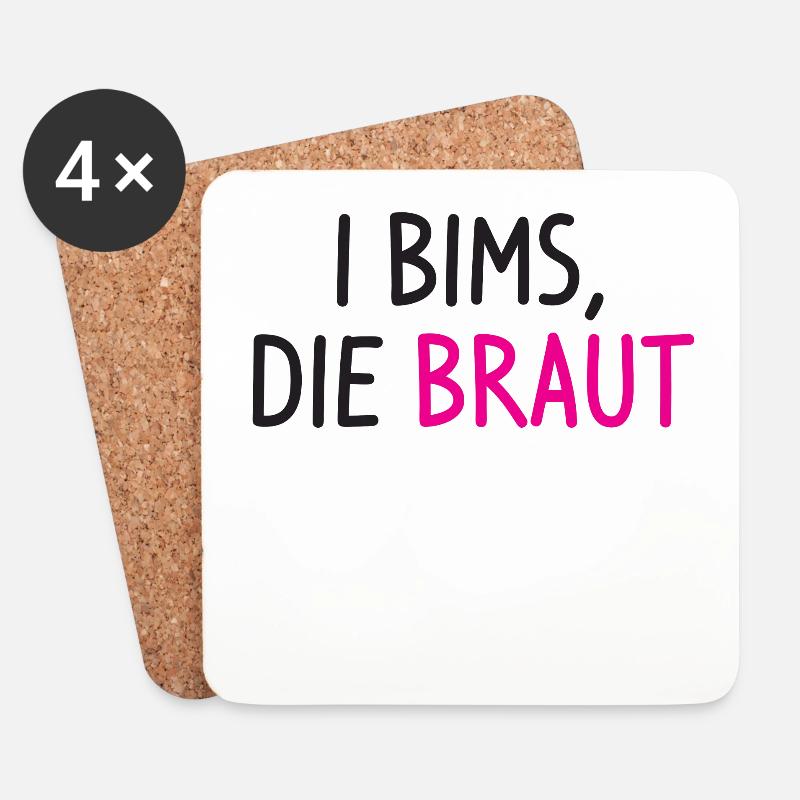Braut Junggesellinnenabschied Party Spruch - Untersetzer (4er-Set) - Weiß