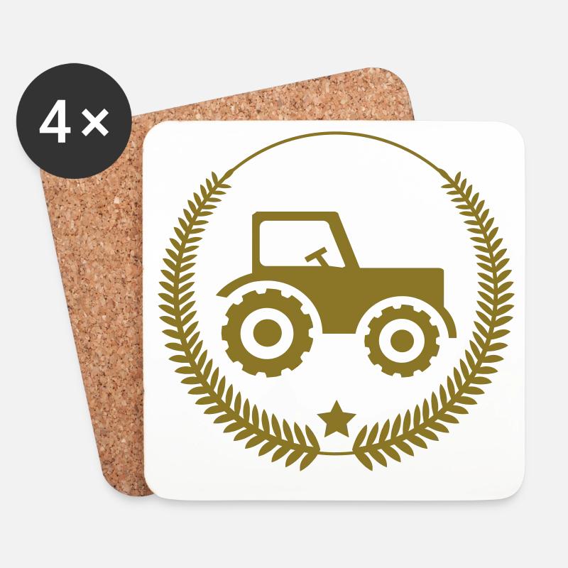 Farming / Landwirtschaft / Agriculture - Untersetzer (4er-Set) - Weiß