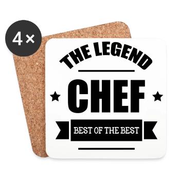 Chef cooking - Untersetzer (4er-Set) - Weiß - Vorne