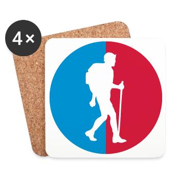 Hiking / Wandern / Randonnée - Coasters (set of 4) - white - Front