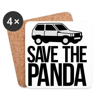 save the panda - Coasters (set of 4) - white - Front