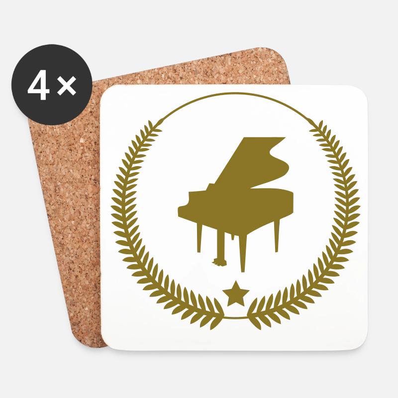 Piano / Klavier - Untersetzer (4er-Set) - Weiß
