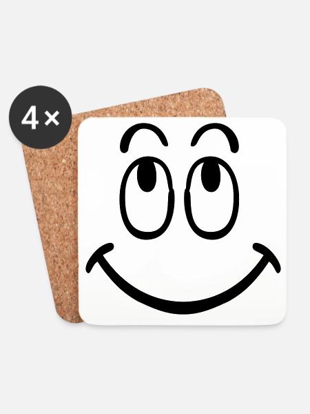 smiley - Untersetzer (4er-Set) - Weiß