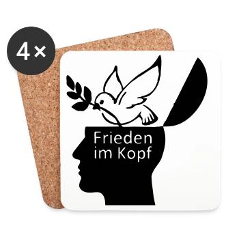 Frieden Peace Liebe Friede Weltfrieden - Untersetzer (4er-Set) - Weiß - Vorne