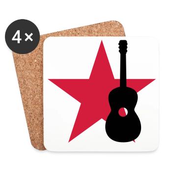 Guitarist / Gitarrist / Guitariste - Dessous de verre (lot de 4) - blanc - Devant