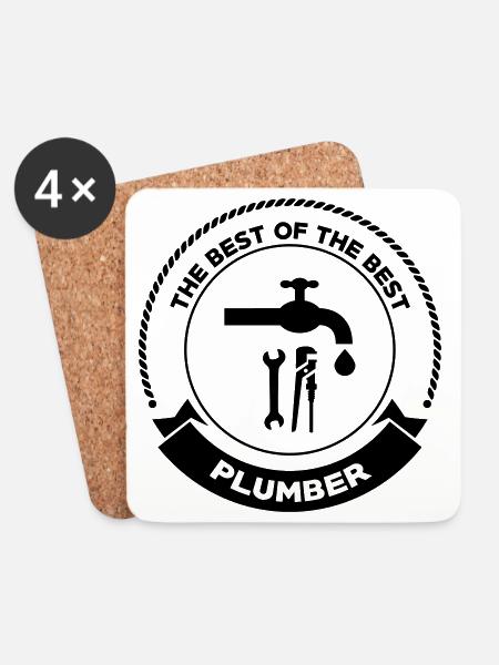 Plumber - Coasters (set of 4) - white