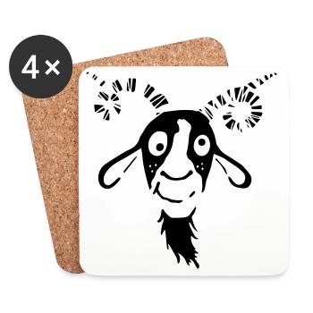 Funny Goat - Coasters (set of 4) - white - Front