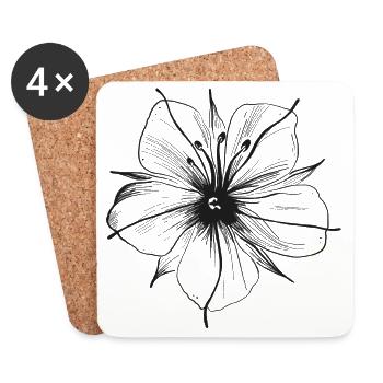 Filigrane Blume. Blüte im Sommer. - Coasters (set of 4) - white - Front