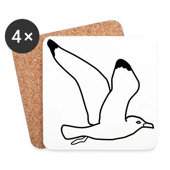 fliegende moewe vogel urlaub - Untersetzer (4er-Set) - Weiß - Vorne