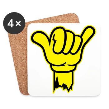 hand shaka finger - Untersetzer (4er-Set) - Weiß - Vorne