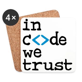 in code we trust ! - Dessous de verre (lot de 4) - blanc - Devant