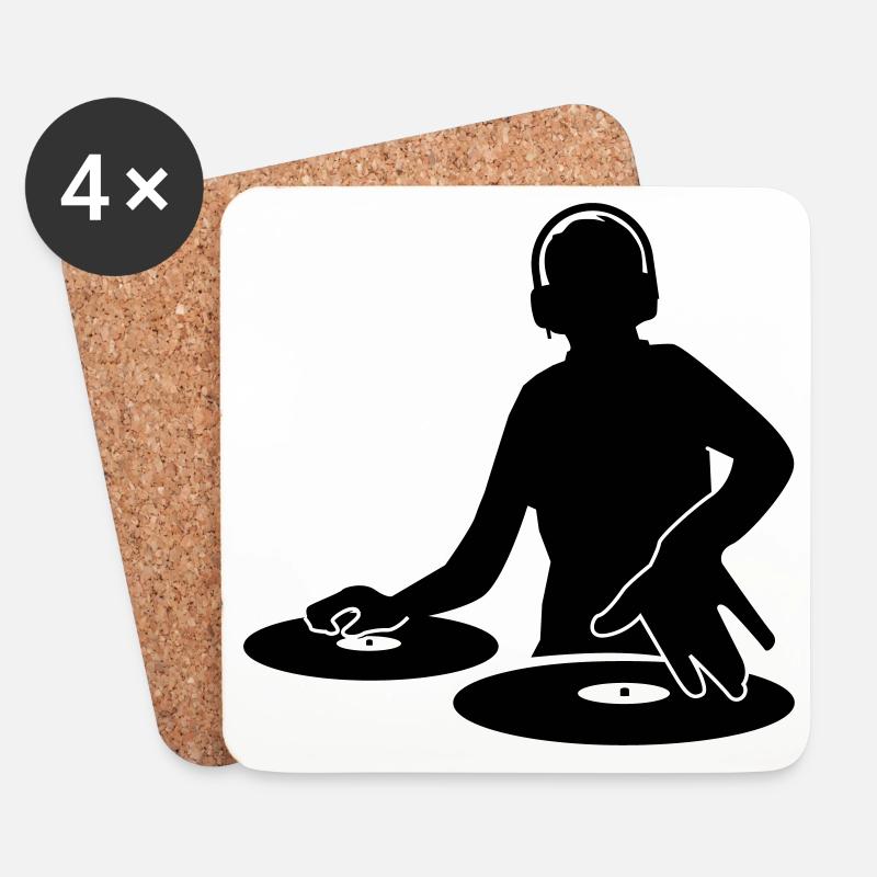 DJ - Coasters (set of 4) - white