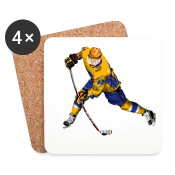 hockey - Dessous de verre (lot de 4) - blanc - Devant