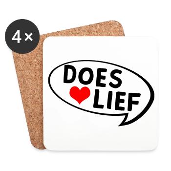Doeslief Sweet Message Heart - Coasters (set of 4) - white - Front